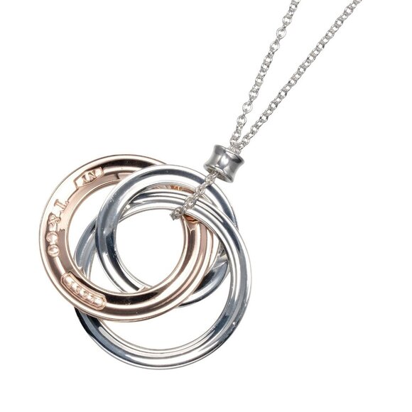 TIFFANY&Co. 1837 Interlocking Circle Necklace Silver925/Rubedo metal 5.19g. - Picture 6 of 7